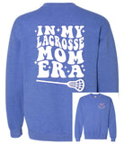 Ugly Eagles & LAX Sticks on left chest & In My Lacrosse Mom Era Crewneck Sweatshirt - Choose your color