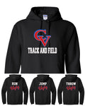 Black CV Track and Field - Run, Jump or Throw (Red/Blue) Ugly - 5 Shirt Style Choices