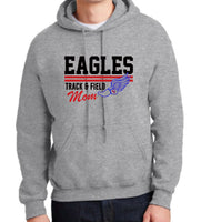 EAGLES Track & Field Mom - Grey - Glitter or Regular Vinyl - 7 Shirt Style Choices