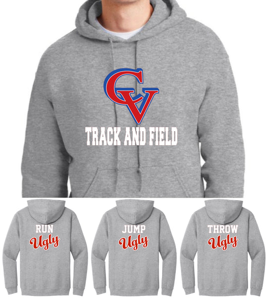 Grey CV Track and Field - Run, Jump or Throw (Red/White) Ugly - 5 Shirt Style Choices