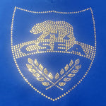 Silver OR Gold Rhinestone CSEA on Royal Blue - 5 Shirt Style Choices