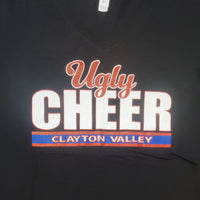 Limited In Stock Item Ugly Cheer Black Women's Jersey Short Sleeve V-Neck Tee