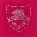 Silver OR Gold Rhinestone CSEA on RED - 5 Shirt Style Choices