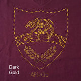 Silver OR Gold Rhinestone CSEA on MAROON - Womens Relaxed Vneck