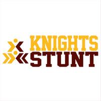 Knights Stunt w/ Stunt Logo - White - Glitter or Regular Vinyl - 7 Shirt Style Choices