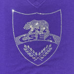 Silver OR Gold Rhinestone CSEA on PURPLE - 5 Shirt Style Choices