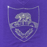 Silver OR Gold Rhinestone CSEA on PURPLE - 5 Shirt Style Choices
