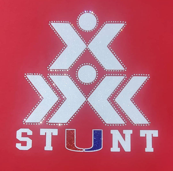 2023 Stunt Logo Glitter & Rhinestone - Red or Black - 5 Shirt Style Choices