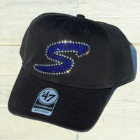 Rhinestone S Black 47 Brand Adjustable Cap