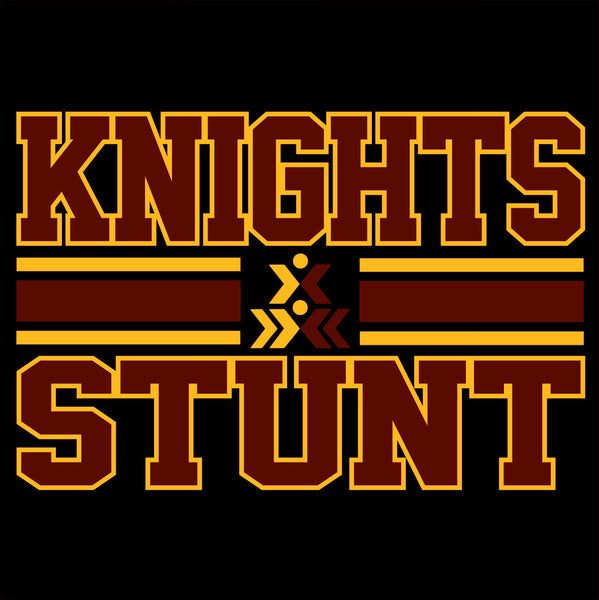 Knights Stunt - Black - Glitter or Regular Vinyl - 7 Shirt Style Choices