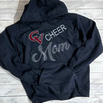 Rhinestone & Glitter CV Cheer Mom Black Hoodie Sweatshirt