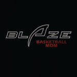 BLAZE Basketball Rhinestone / Glitter BELLA+CANVAS Women’s Sponge Fleece Cropped Fleece Hoodie - Black