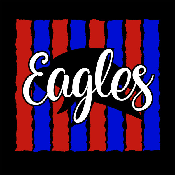 Eagles Stripes - Black - Glitter or Regular Vinyl - 5 Shirt Style Choices