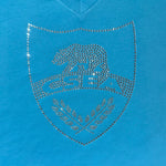 Silver OR Gold Rhinestone CSEA on TURQUOISE - 2 Shirt Style Choices