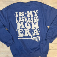 Ugly Eagles & LAX Sticks on left chest & In My Lacrosse Mom Era Crewneck Sweatshirt - Choose your color
