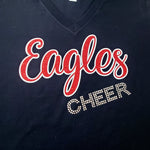 GLITTER and RHINESTONE EAGLES CHEER - CHOOSE YOUR SHIRT COLOR AND STYLE