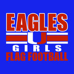 EAGLES U Girl Flag Football - Royal - Glitter or Regular Vinyl - 5 Shirt Style Choices
