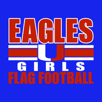 EAGLES U Girl Flag Football - Royal - Glitter or Regular Vinyl - 5 Shirt Style Choices