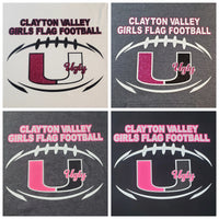 CVCHS Girls Flag Football Unisex Long Sleeve T-Shirt - 2 Logo Options