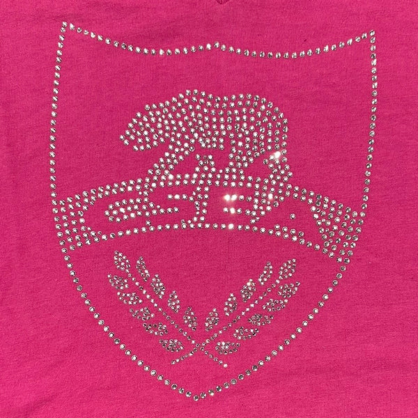 Silver OR Gold Rhinestone CSEA on Pink - 5 Shirt Style Choices