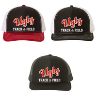 Ugly Track & Field Snapback Trucker Hat - Glitter or Regular Vinyl - CHOOSE FROM 3 HAT COLORS