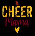 LL Zebra Cheer Mama - Black - Glitter or Regular Vinyl - 7 Shirt Style Choices