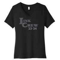 Clayton Valley LINK CREW RHINESTONE Womens Relaxed Jersey V-Neck Tee - 4 Color Choices