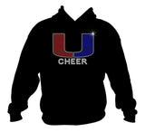 Rhinestone U Unisex Black Hoodie Sweatshirt - PICK YOUR SPORT/GROUP