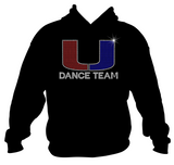 Rhinestone U Unisex Black Hoodie Sweatshirt - PICK YOUR SPORT/GROUP
