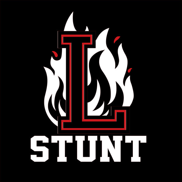 Black STUNT Flame w/ Red/Black L Logo - 3 Logo Options & 5 Shirt Style Choices