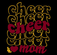Cheer Cheer Cheer Mom - Black - Glitter or Regular Vinyl - 7 Shirt Style Choices