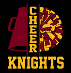 Pom/Megaphone Cheer Knights - Black - Glitter or Regular Vinyl - 7 Shirt Style Choices