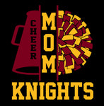 Pom/Megaphone Cheer Mom Knights - Black - Glitter or Regular Vinyl - 7 Shirt Style Choices