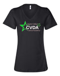 CVDA Black Womens Relaxed Fit V-Neck T-Shirt