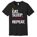 Eat Sleep Stunt Repeat - Black - Glitter or Regular Vinyl - 7 Shirt Style Choices