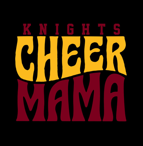 Knights Cheer Mama - Black - Glitter or Regular Vinyl - 7 Shirt Style Choices