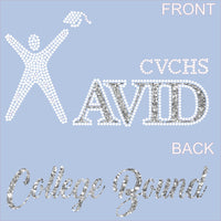 Clayton Valley AVID Hooded Sweatshirt / Hoodie Rhinestone / Glitter  - 5 Color Choices