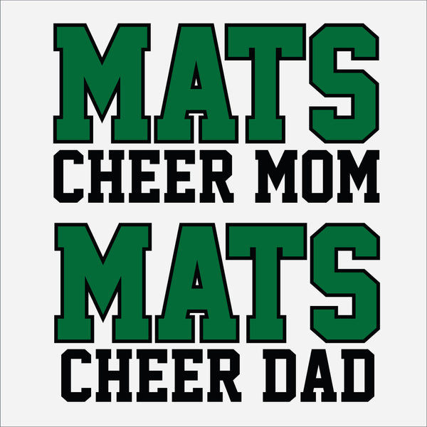 White Miramonte MATS Cheer Mom OR Cheer Dad - 2 Logo Options & 5 Shirt Style Choices