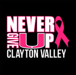 Never Give Up Breast Cancer - Black - Glitter or Regular Vinyl - 5 Shirt Style Choices