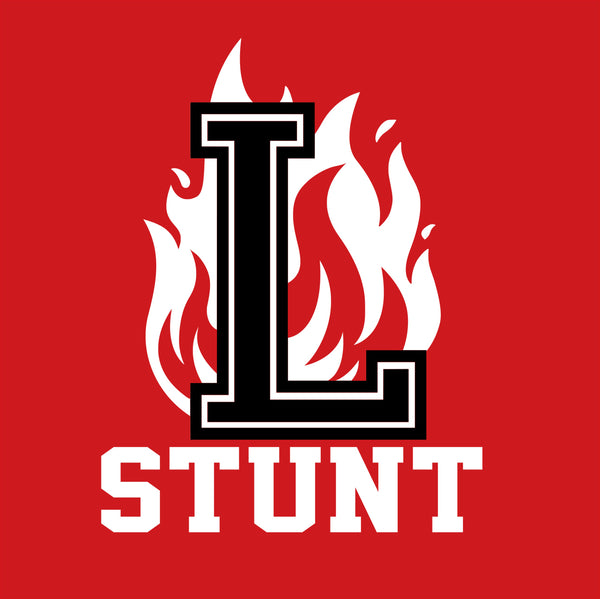 Red STUNT Flame Logo - 3 Logo Options & 5 Shirt Style Choices