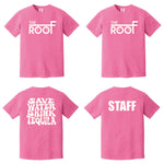 The Roof Unisex T-Shirt - Neon Pink & 3 Back Logo Options