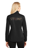 Rhinestone Stunt Mom Black Ladies Active Soft Shell Full Zip Jacket