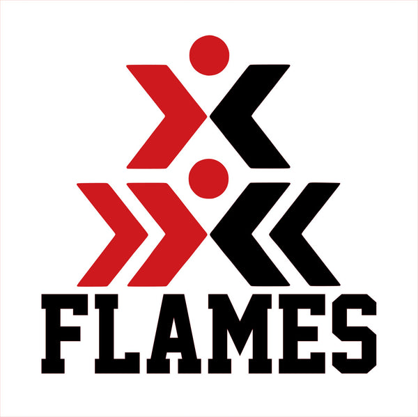 White FLAMES Stunt Logo - 3 Logo Options & 5 Shirt Style Choices