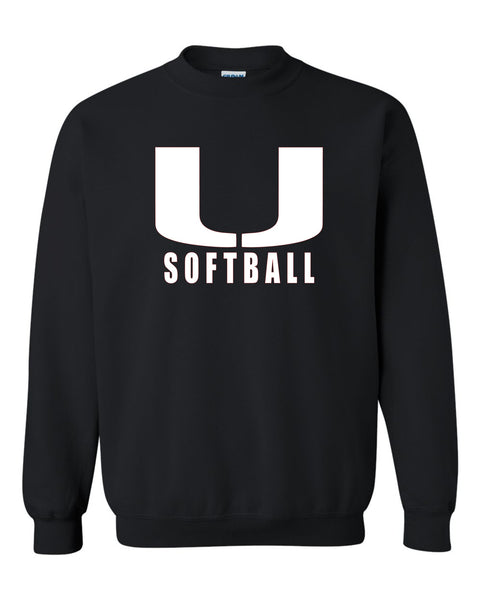 CVCHS U Softball Black Crew Neck Sweatshirt - 2 Logo Options