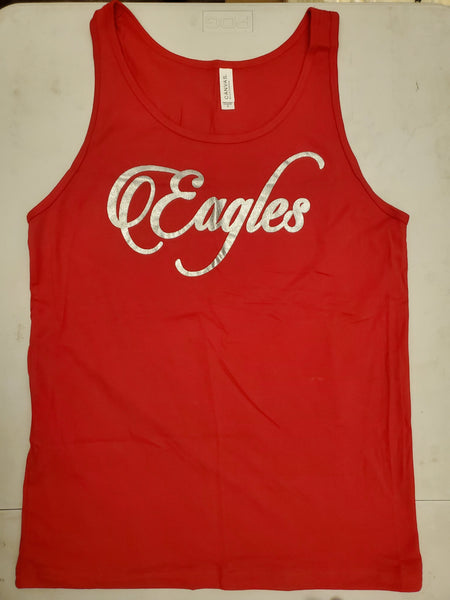 A LIMITED IN STOCK ITEM Metallic Eagles Red Unisex Tank Top