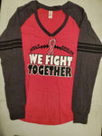 A LIMITED IN STOCK ITEM We Fight Together Pink/Grey Long Sleeve Shirt