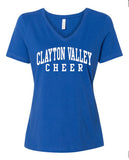 Clayton Valley Cheer Women's Relaxed Jersey Short Sleeve V-Neck T-Shirt - CHOOSE YOUR COLOR