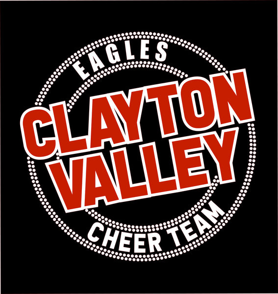 Black Rhinestone & Glitter CLAYTON VALLEY Cheer Team