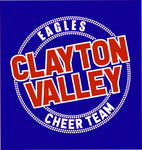 Royal Blue Rhinestone & Glitter CLAYTON VALLEY Cheer Team