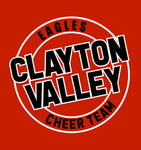 Red Glitter Clayton Valley Cheer Team